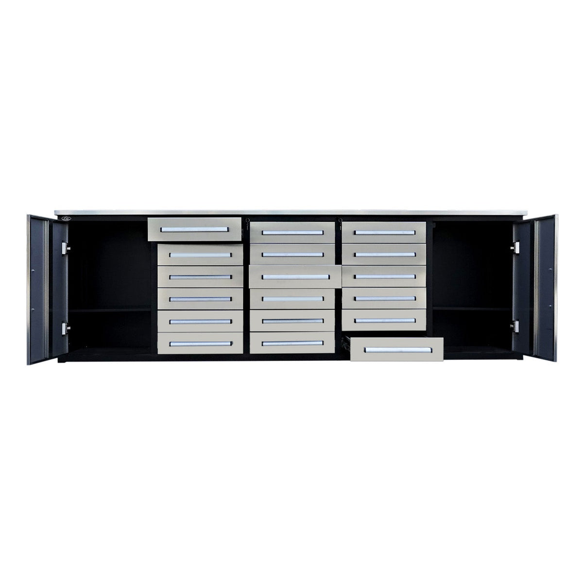 10ft Garage Storage Cabinet with 18 Drawers & 2 Cabinets