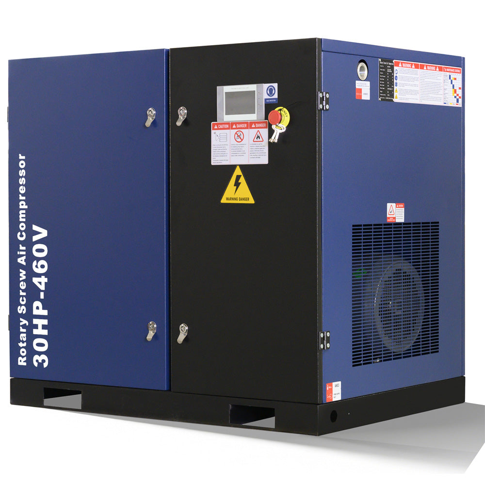 123CFM Rotary Screw Air Compressor, 30HP, 125PSI, 460V 3PHASE 60HZ