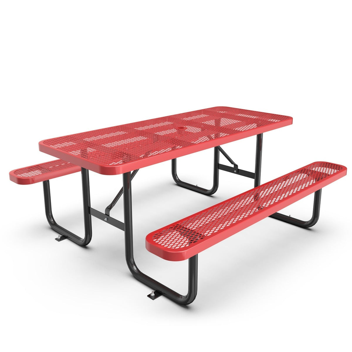 6 ft Metal Picnic Tables for Outdoors, Rectangle Coated Steel Patio Furniture Set