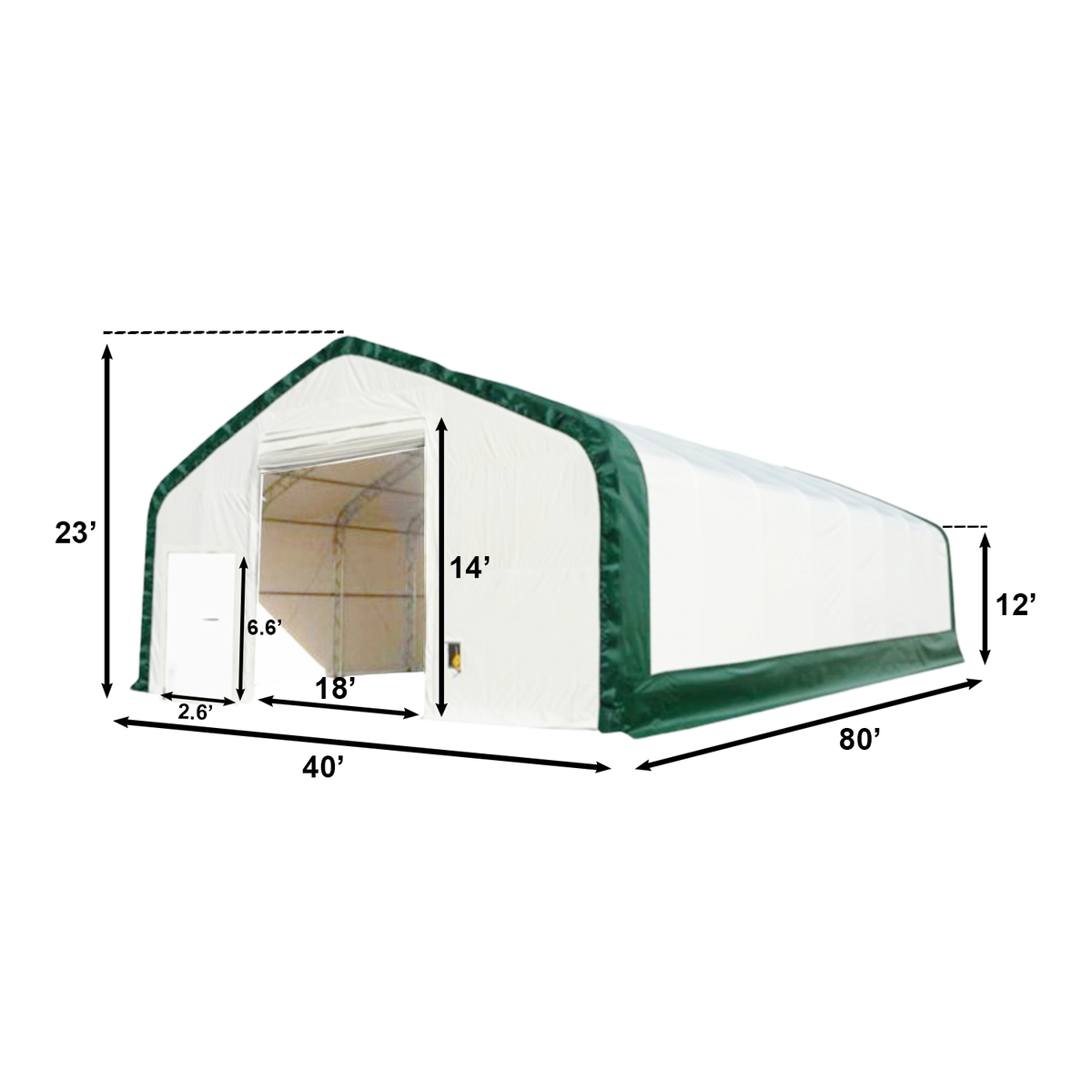 W 40FT x L 80FT x H 23FT Double Truss Storage Shelter