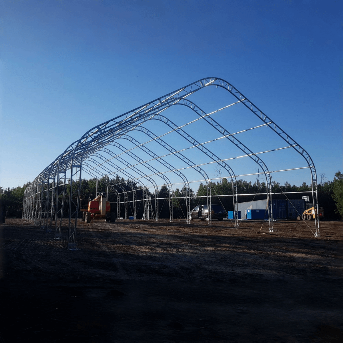 W 40FT x L 80FT x H 23FT Double Truss Storage Shelter