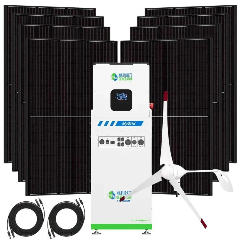Natures Generator MyGrid 10K + 8 x 410W Rigid Solar Panel + 350W Wind Turbine