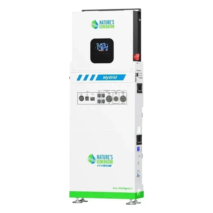Natures Generator MyGrid 10K + Solar Battery + 12 x 410W Rigid Solar Panel + 350W Wind Turbine